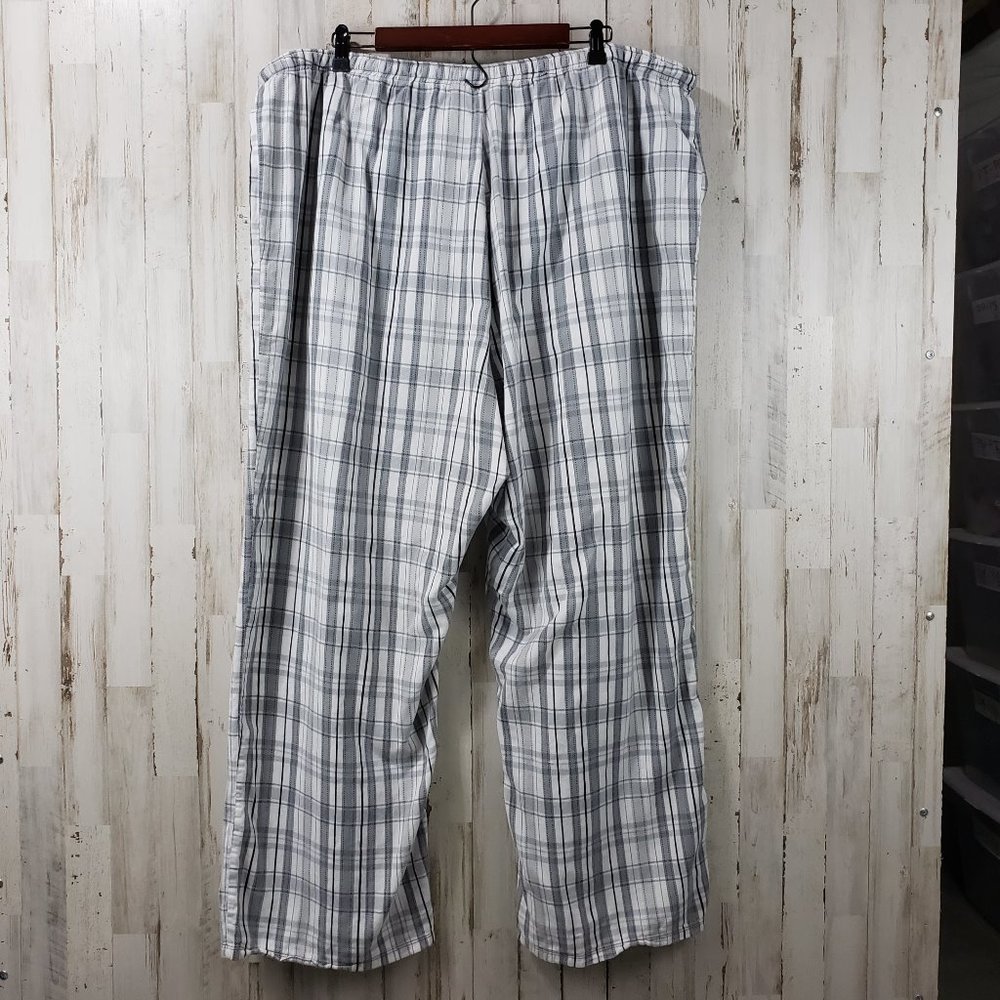Cacique Womens Lounge Pants White Gray Plaid - Picture 4 of 7